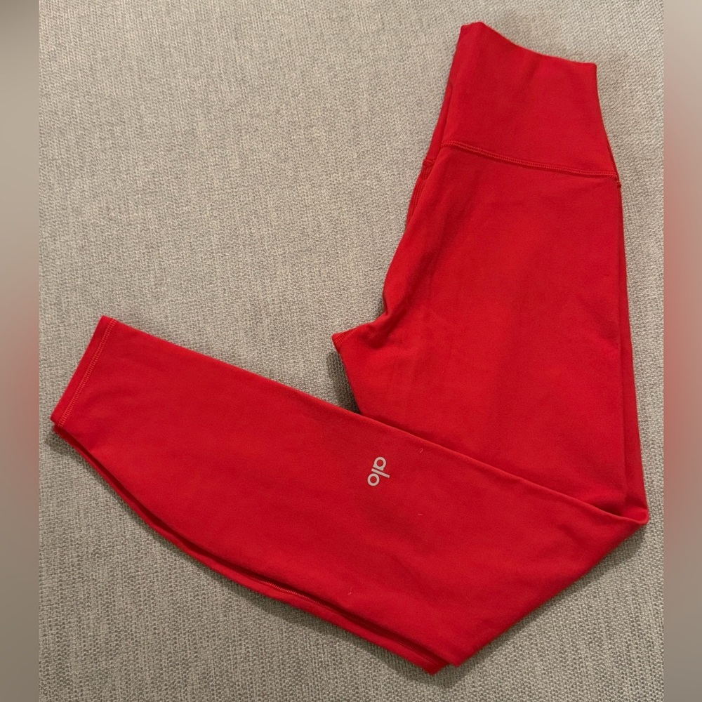 Alo “Alosoft” high waist 7/8 highlight legging Bold Red